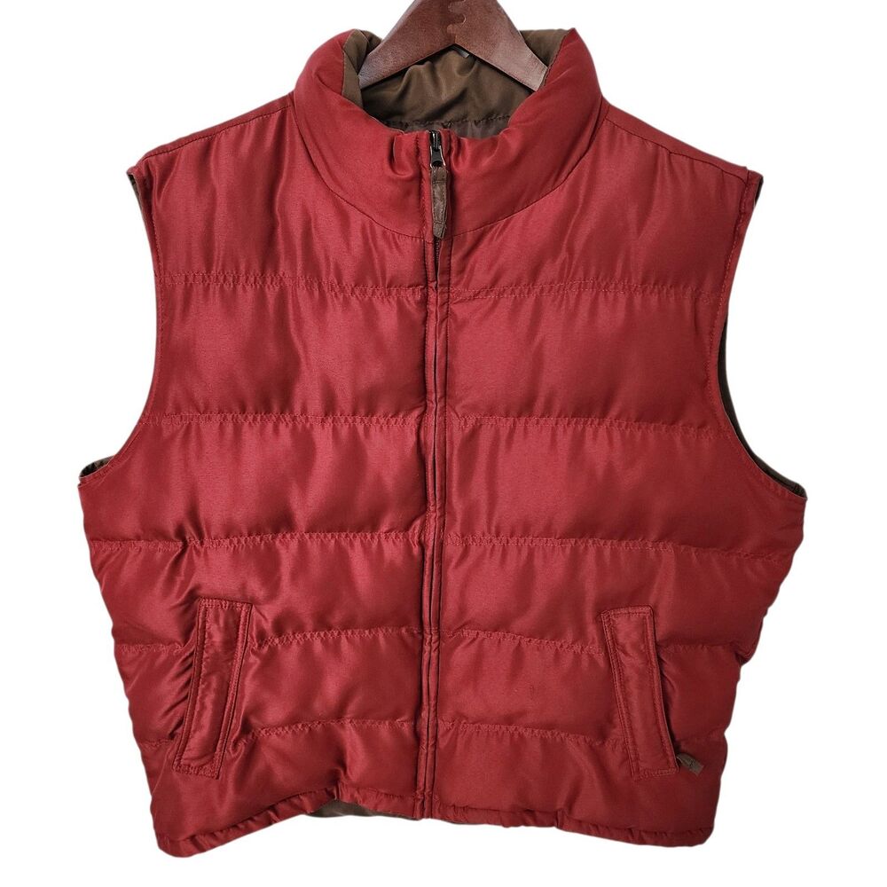 Weatherproof XL Men's Puffer Vest Red Full Zip Lightweight Sleeveless Jacket